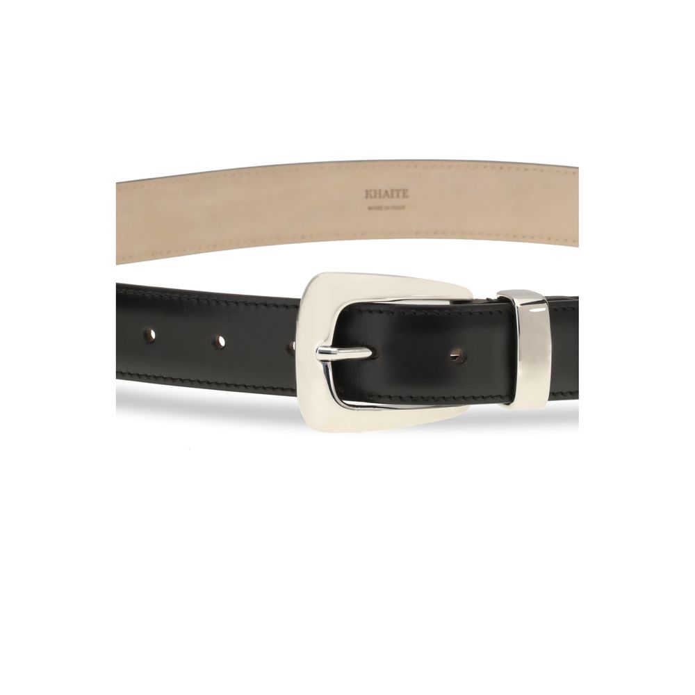 Khaite Black Calf Leather Bos Taurus Regular Belt Khaite