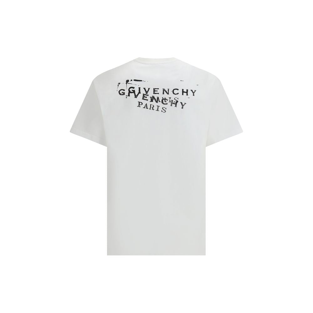 Givenchy white cotton T-shirt with crew neckline, short sleeves, and minimal branding, displayed flat on a neutral background.