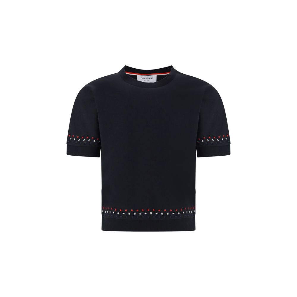 Thom Browne Black Cotton T-Shirt Thom Browne