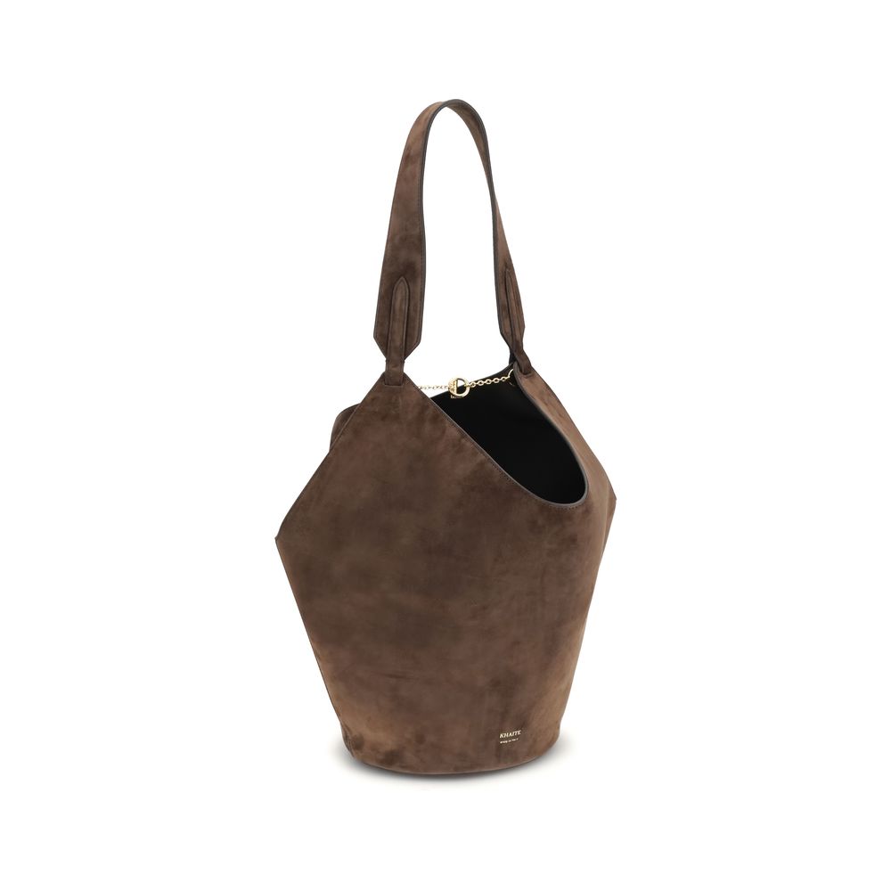Khaite Brown Calf Leather Bos Taurus Shoulder Bag Khaite