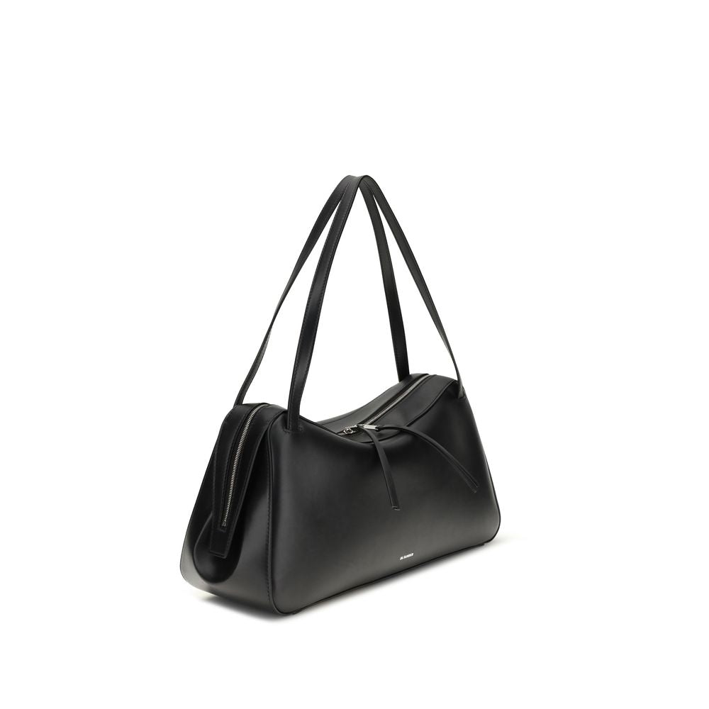 Jil Sander Black Calf Leather Bos Taurus Shoulder Bag