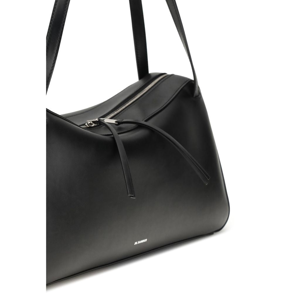 Jil Sander Black Calf Leather Bos Taurus Shoulder Bag