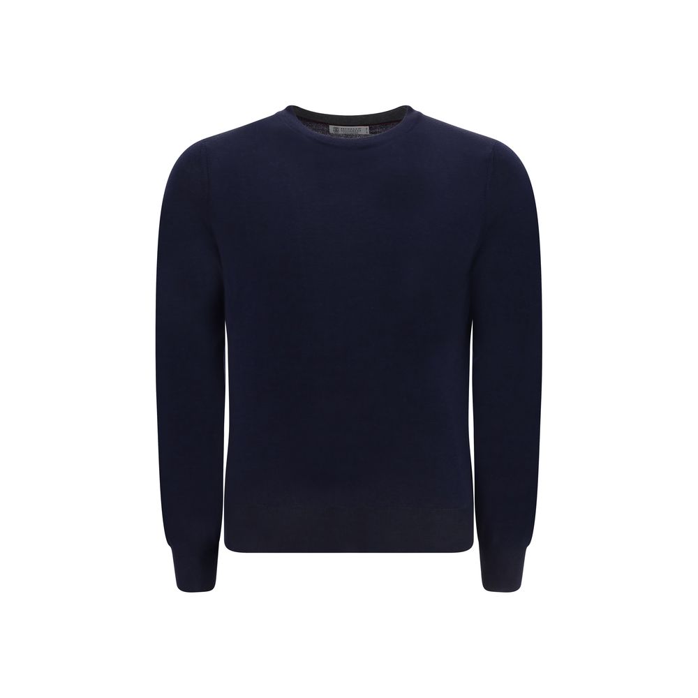 Brunello Cucinelli Blue Wool Oves Aries Sweatshirt Brunello Cucinelli
