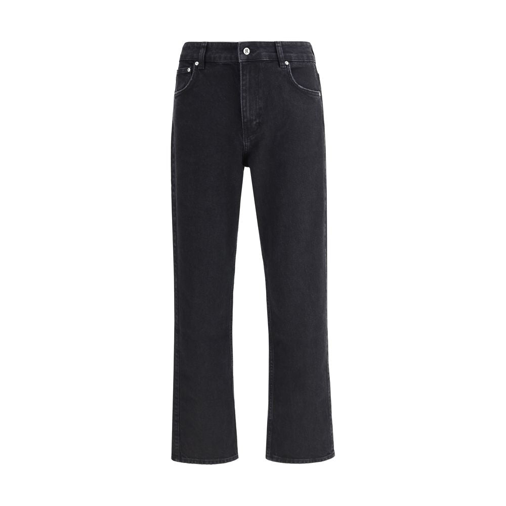 Represent Black Cotton Straight-Leg Jeans Represent