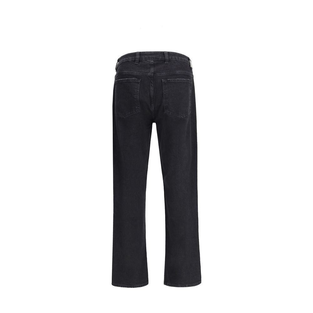 Represent Black Cotton Straight-Leg Jeans Represent