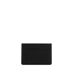 Maison Margiela black calf leather Bos Taurus wallet with multiple card slots and sleek design.