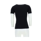 Black Courrèges cotton T-shirt with a classic fit, featuring the brand's minimalist design and smooth fabric texture.