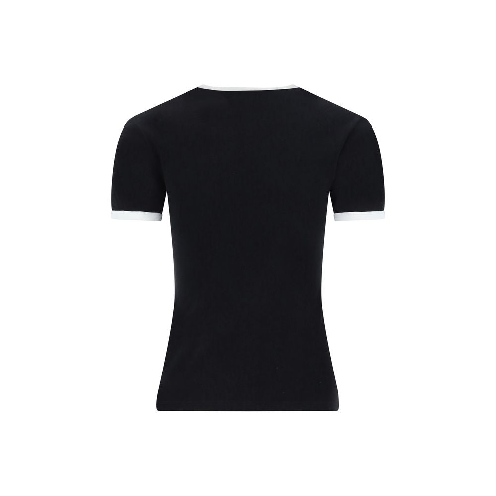 Courrèges Black Cotton T-Shirt Courrèges