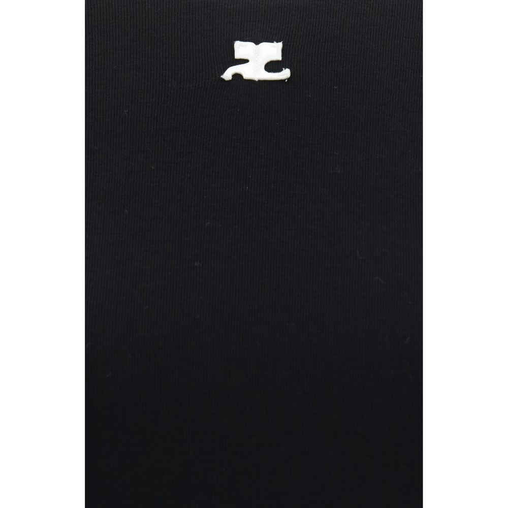 Courrèges Black Cotton T-Shirt Courrèges