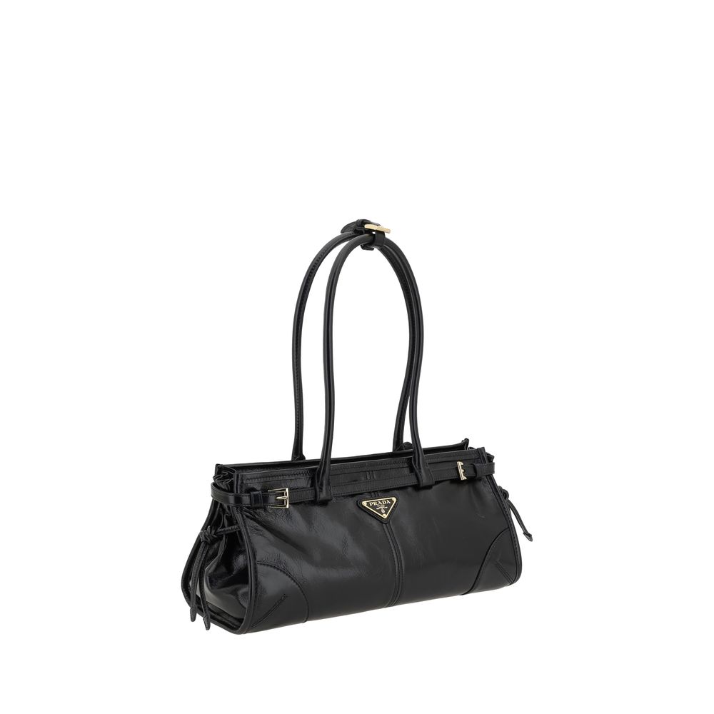 Prada Black Calf Leather Bos Taurus Shoulder Bag Prada