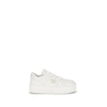Prada white calf leather Bos Taurus platform sneakers with chunky soles and stylish design, perfect for casual wear.