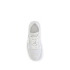 Prada white calf leather Bos Taurus platform sneakers with chunky soles and sleek design, showcasing stylish footwear.