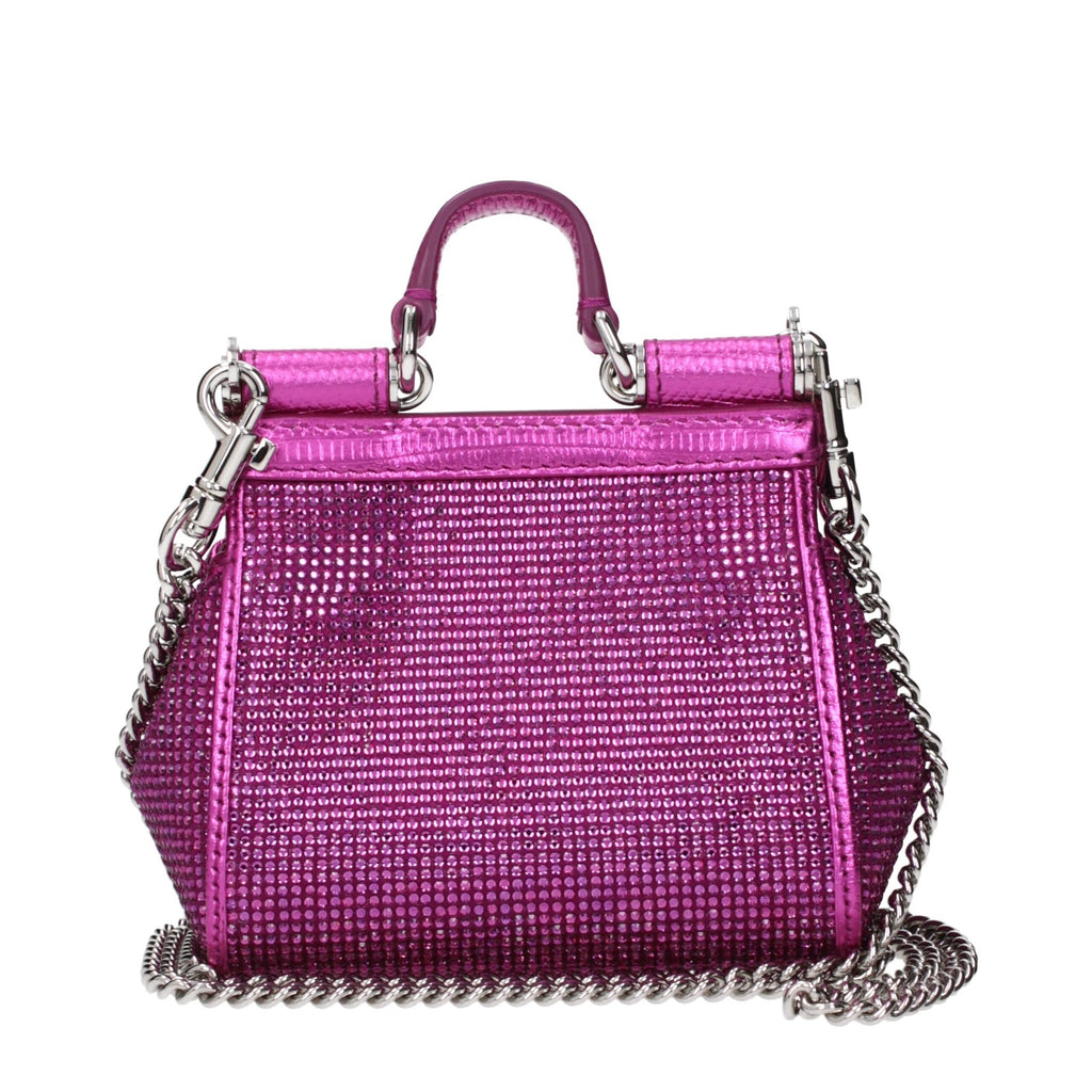 Pink satin Dolce & Gabbana handbag with elegant design and structured shape, featuring subtle branding and luxurious finish.