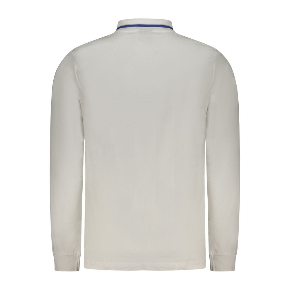 Norway 1963 Bianco cotton men's polo shirt with collar and short sleeves, showcasing a classic, stylish design.