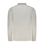 Norway 1963 Bianco cotton men's polo shirt with collar and short sleeves, showcasing a classic, stylish design.