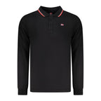 Norway 1963 black cotton men's polo shirt with collar and short sleeves, casual fashion top for men.