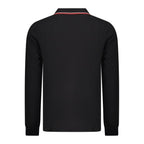 Norway 1963 black cotton men's polo shirt with a classic collar and short sleeves, displayed flat on a white background.