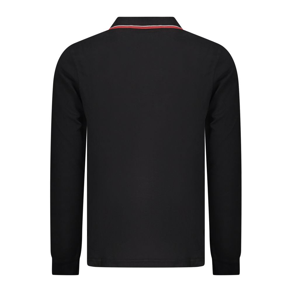 Norway 1963 black cotton men's polo shirt with a classic collar and short sleeves, displayed flat on a white background.