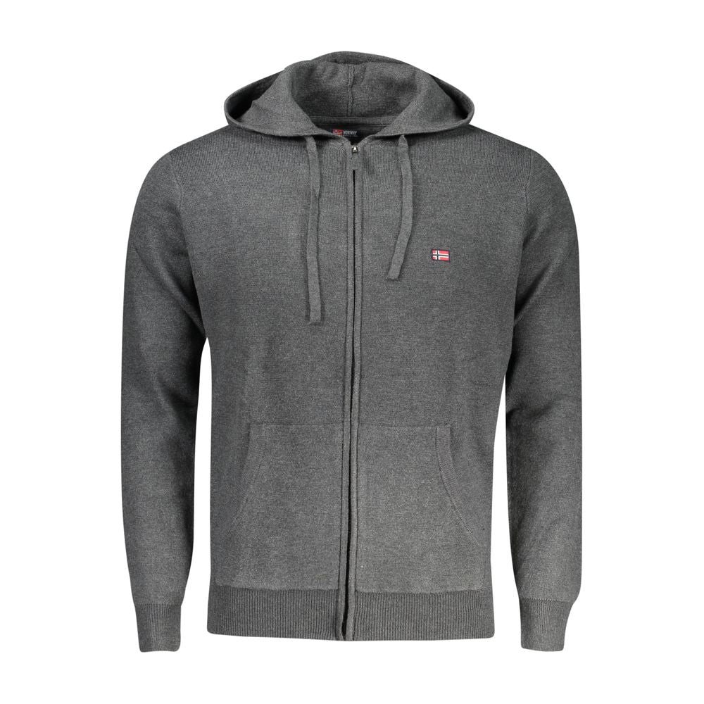 Norway 1963 men's gray cardigan made of polyamide, featuring a classic knit design and button-front closure.