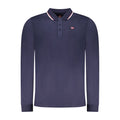 Norway 1963 men's blue cotton polo shirt with collar and short sleeves, casual men's fashion top.