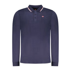 Norway 1963 men's blue cotton polo shirt with collar and short sleeves, casual men's fashion top.