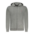 Norway 1963 men's cardigan in gray polyamide fabric, featuring a classic fit with button closure and ribbed cuffs.