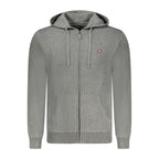 Norway 1963 men's cardigan in gray polyamide fabric, featuring a classic fit with button closure and ribbed cuffs.