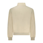 Beige cotton male jacket from Norway 1963 with a classic fit and button closure, shown on a hanger.