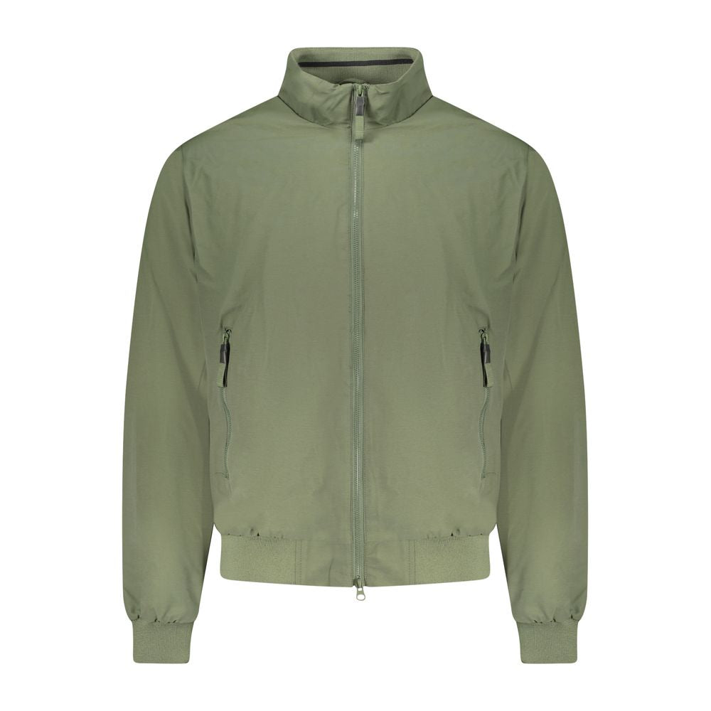 Norway 1963 Verde cotton men's jacket displayed on a hanger, featuring a casual fit and button closure.