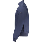 Norway 1963 men's blue cotton jacket with front pockets and button closure, casual outerwear for men.