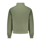 Norway 1963 Verde cotton men's jacket with front zipper, collar, and pockets, displayed on a hanger.