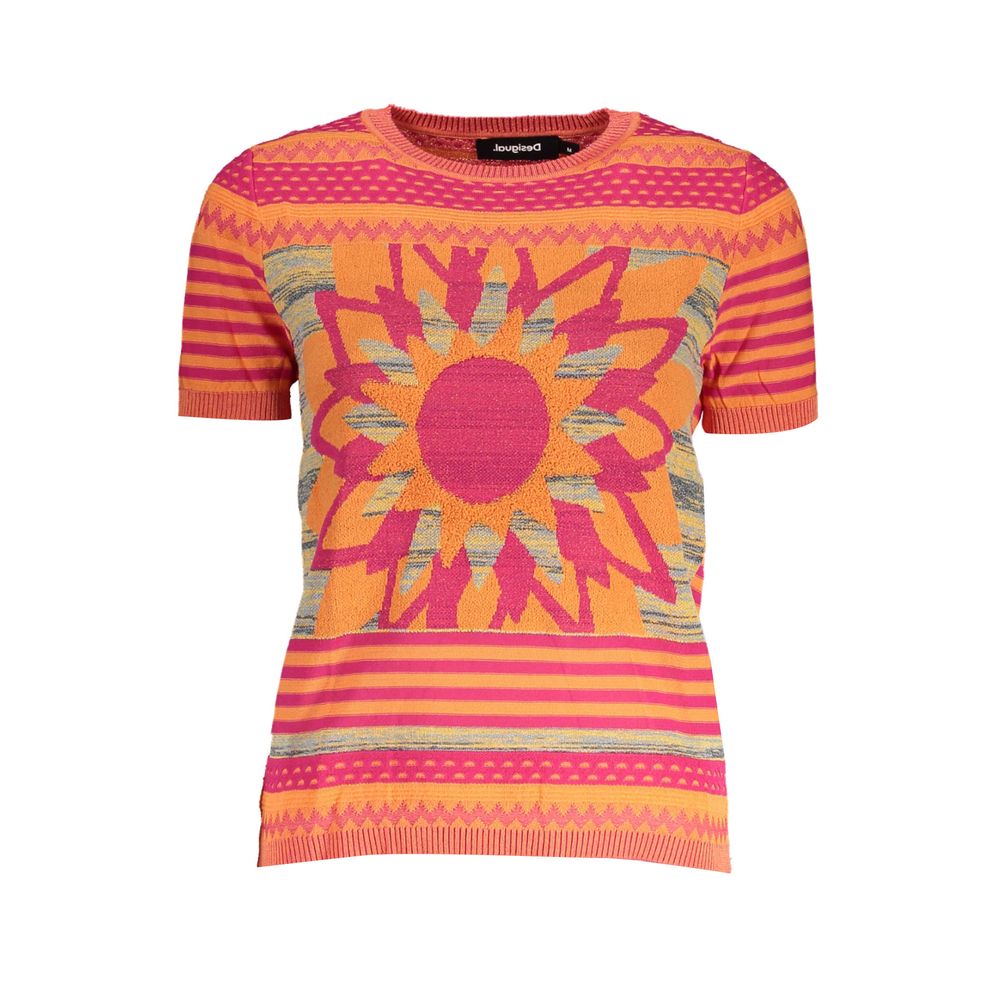 Desigual Orange Cotton Sweater Desigual