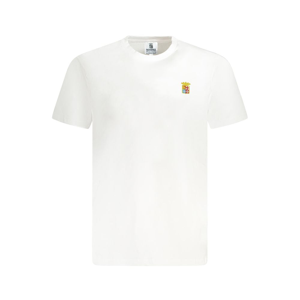 Marina Militare White Cotton T-Shirt Marina Militare