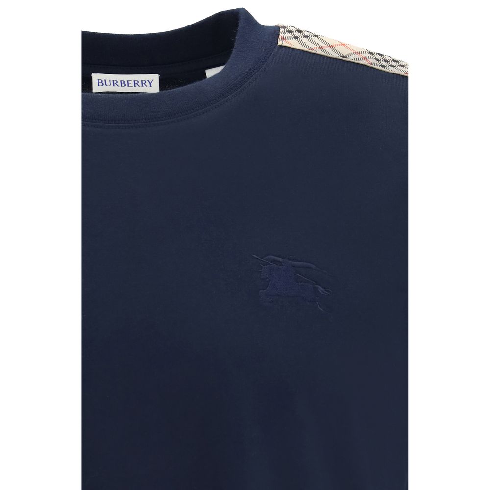 Burberry Blue Cotton T-Shirt Burberry