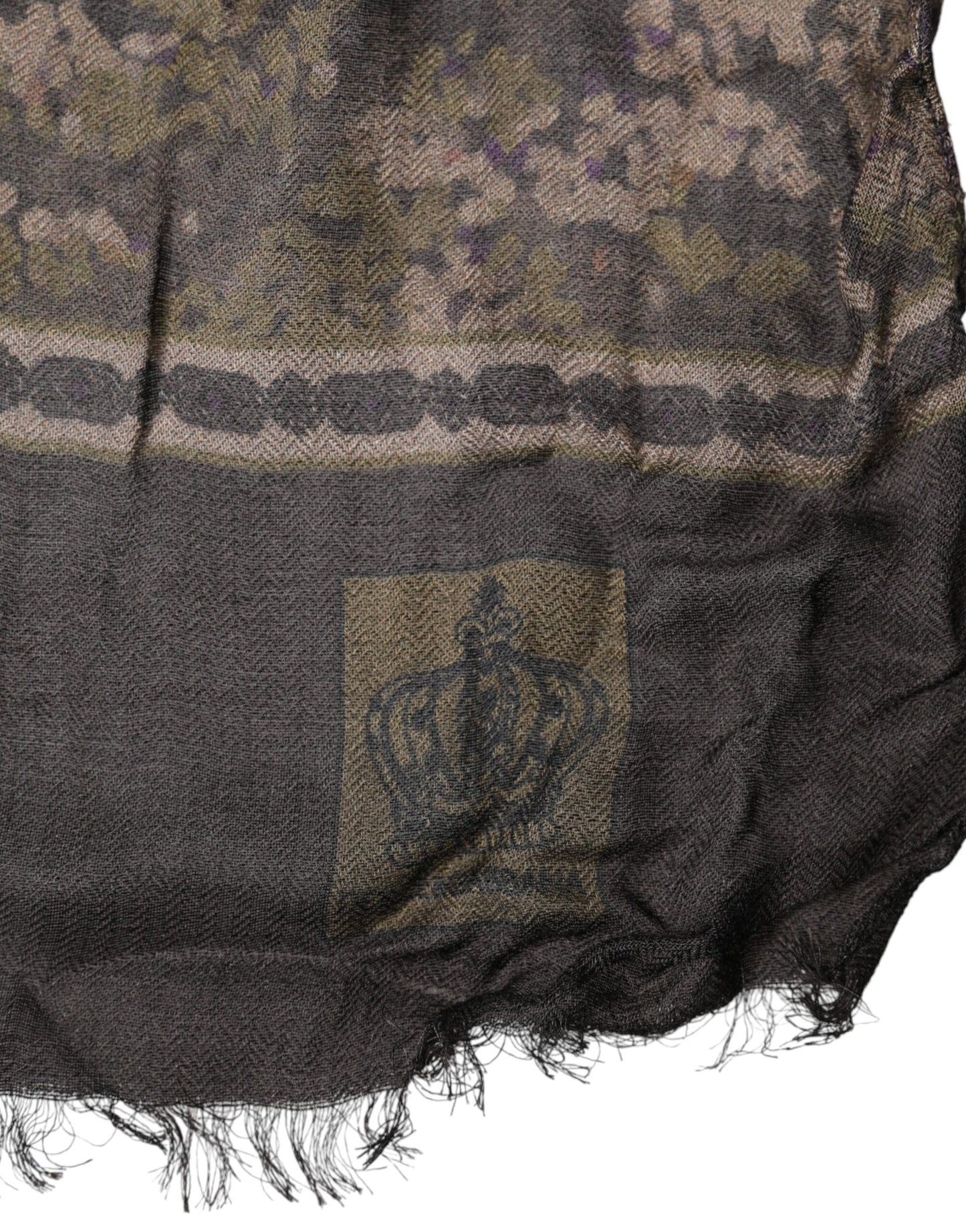 Dolce & Gabbana Brown Camouflage Modal Men Shawl Scarf Dolce & Gabbana