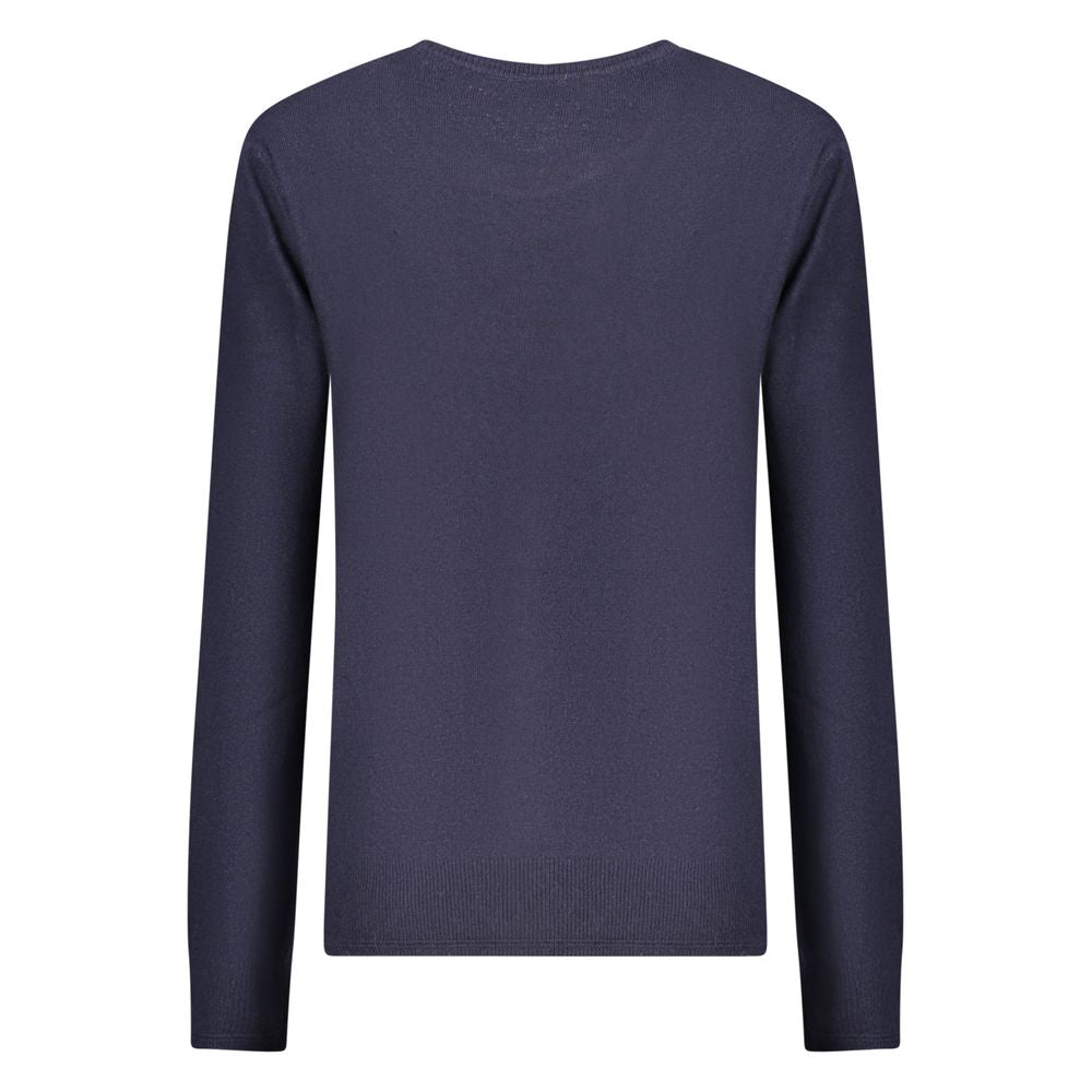 Blue North Sails women’s polyamide sweater with a fitted design and ribbed cuffs, shown on a neutral background.
