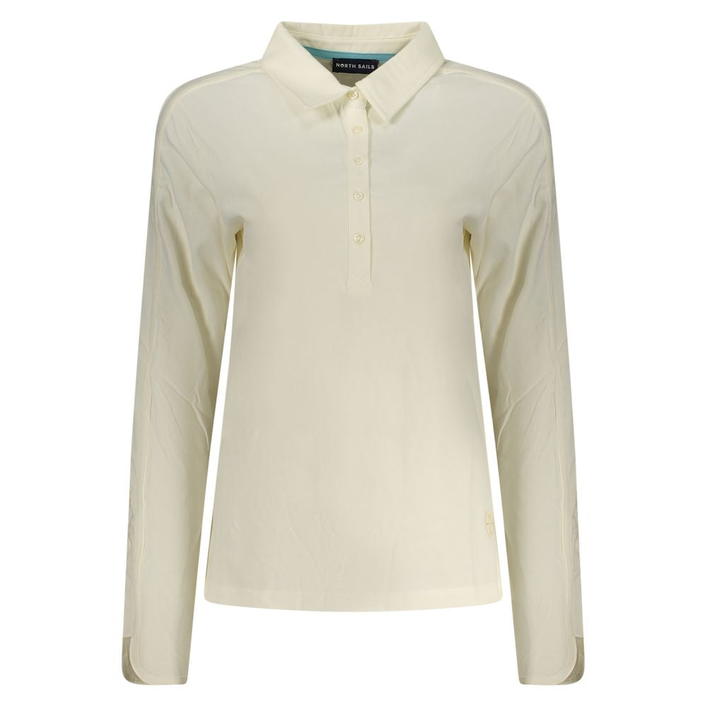 North Sails Bianco cotton women's polo shirt featuring a classic collar and short sleeves, on a plain background.