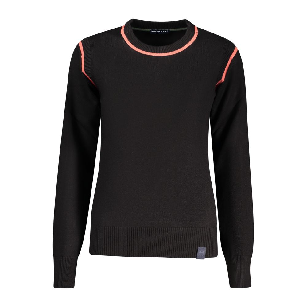 North Sails Nero Viscosa women’s sweater showing a close-up of the black Viscosa fabric and knit texture.