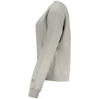 North Sails Grigio cotton women's sweatshirt with a relaxed fit and crew neckline, displayed on a hanger.
