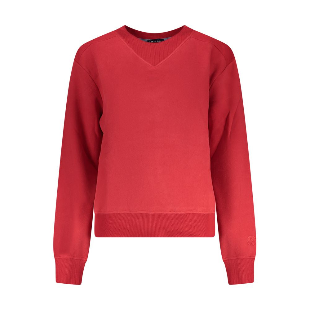Red cotton women's sweatshirt by North Sails featuring a relaxed fit and casual style, with visible North Sails logo.
