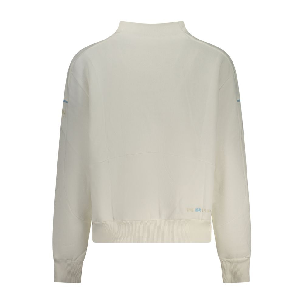 North Sails Bianco cotton women's sweatshirt with a relaxed fit and crew neckline, featuring the North Sails logo on the front.