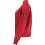 Red North Sails cotton women's sweatshirt with a relaxed fit and crew neckline, showing soft fabric and casual style.