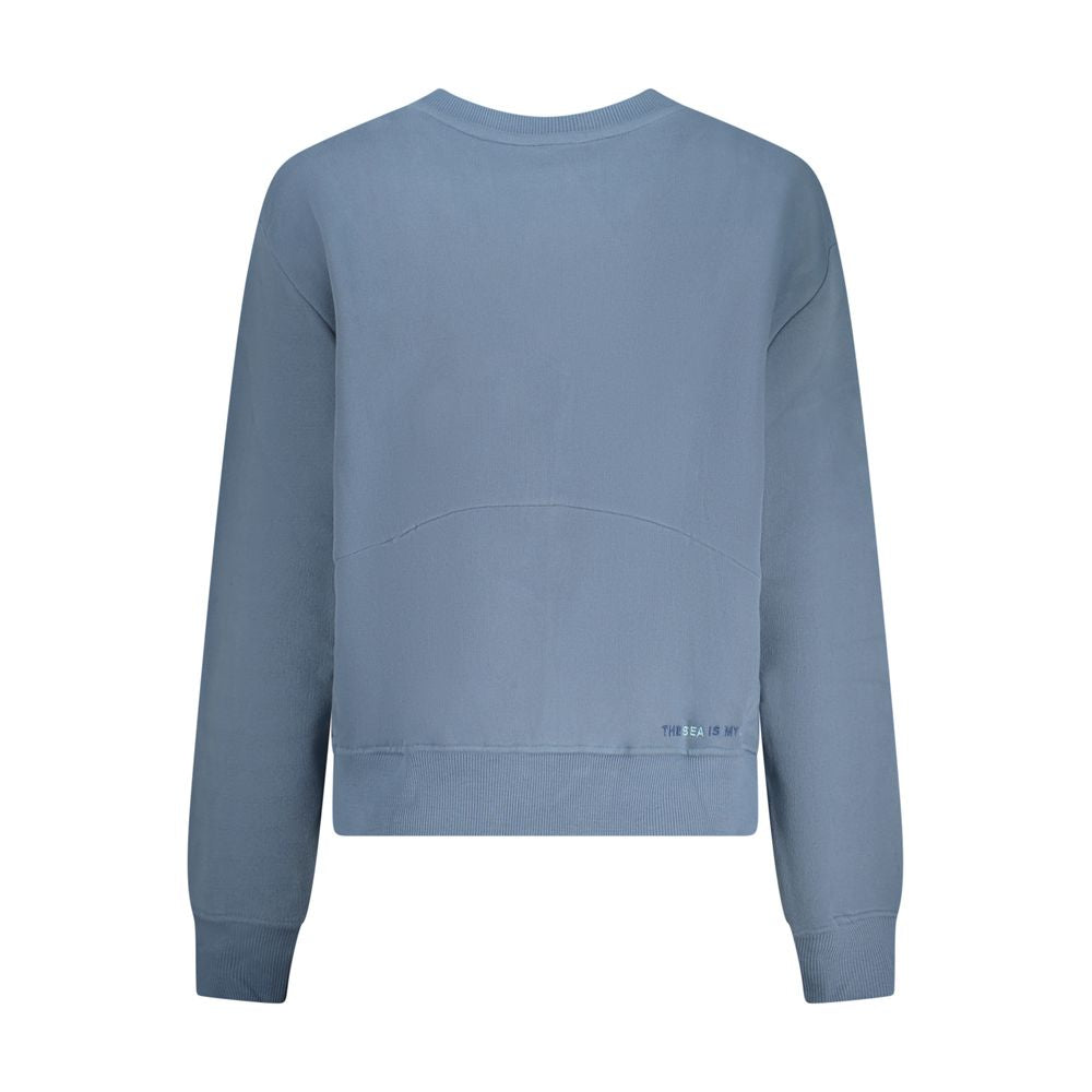 Blue cotton women's sweater by North Sails featuring a cozy fit and classic design on a plain background.