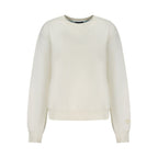 North Sails Bianco Cotton women's sweatshirt displayed on a hanger, featuring a classic white design and comfortable fit.
