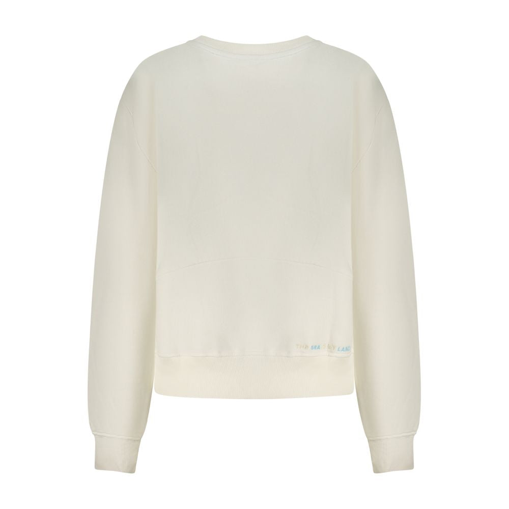 North Sails Bianco Cotton women's sweatshirt with a relaxed fit and crew neckline, displayed on a plain background.