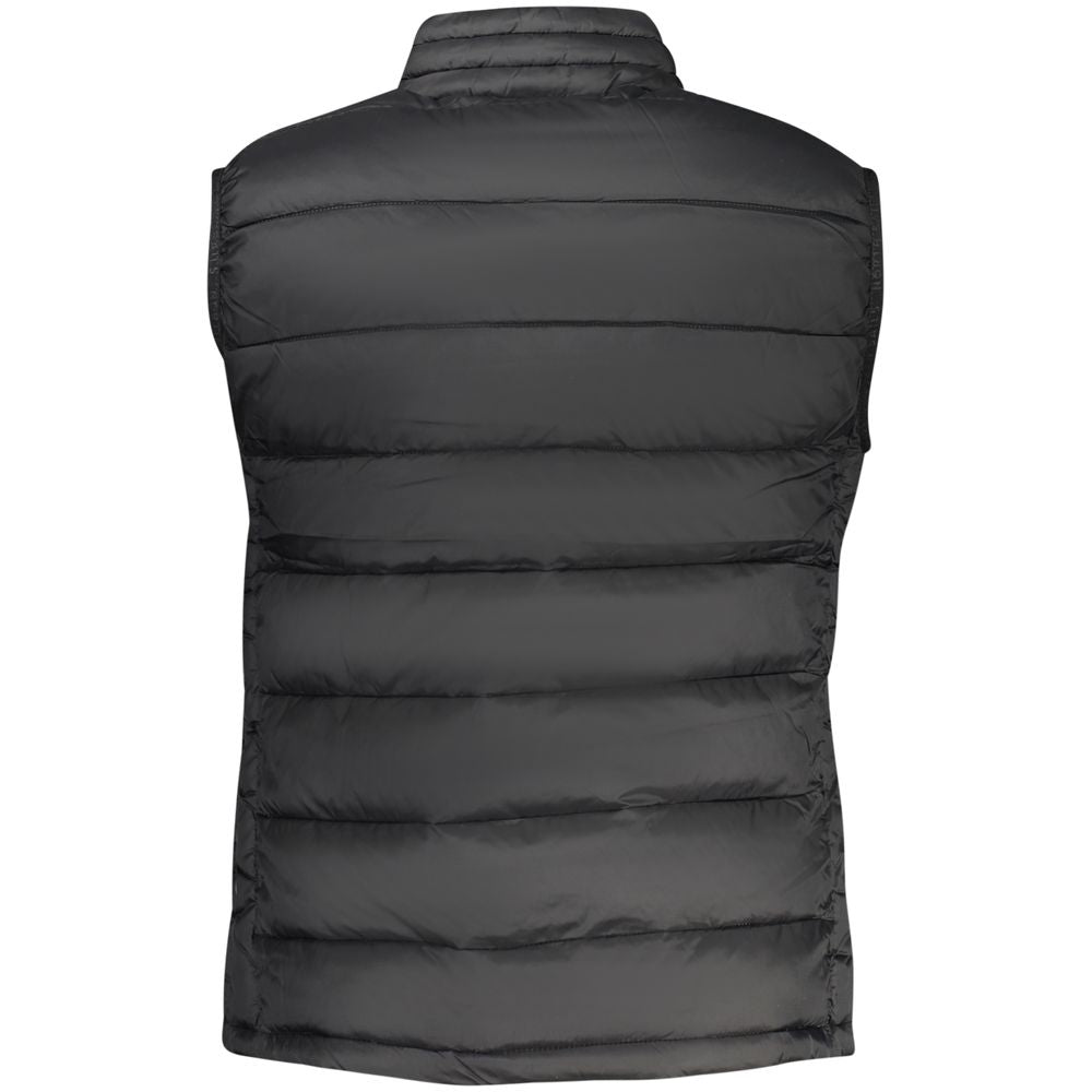 Black North Sails women's polyester vest with a high collar and zipper front, designed for casual and outdoor wear.