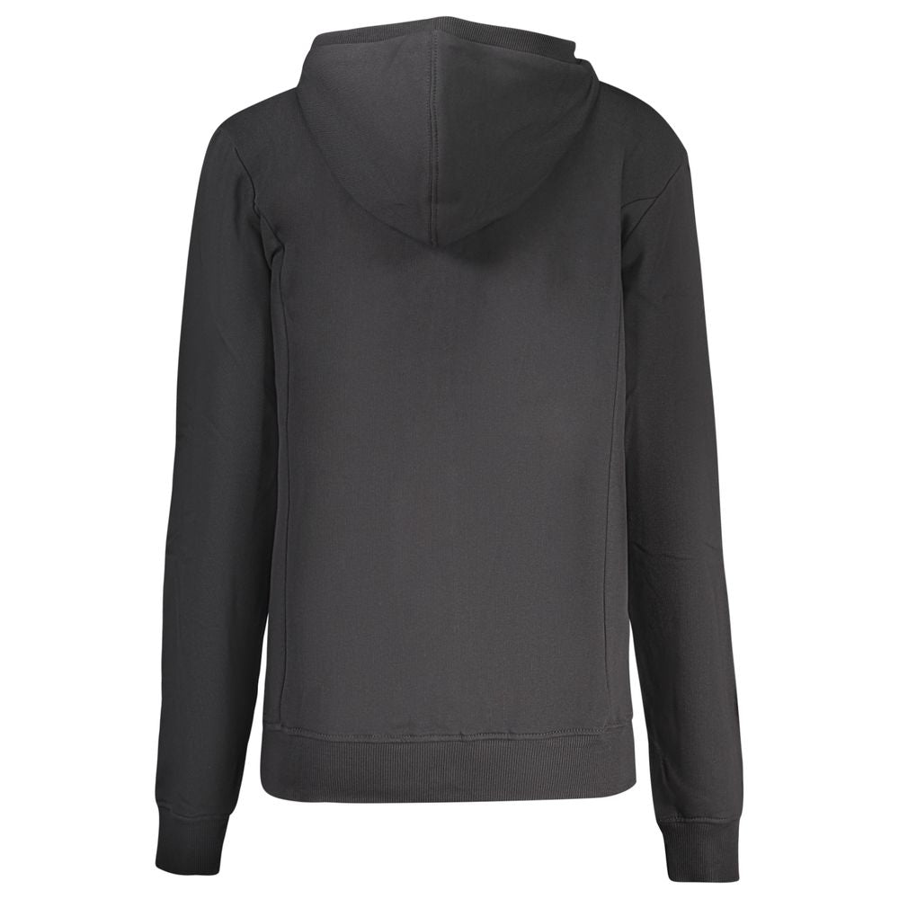 Black North Sails cotton women's hoodie with a relaxed fit, featuring the brand logo on the front and a cozy hood design.