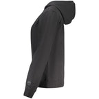 Black North Sails women's cotton hoodie with a relaxed fit and minimal branding, featuring a hood and long sleeves.