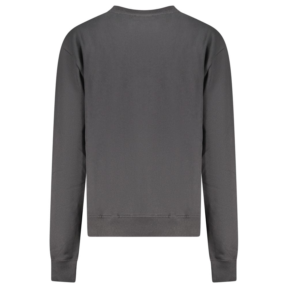 Black cotton women's sweatshirt by North Sails with a relaxed fit and crew neckline, shown on a plain background.