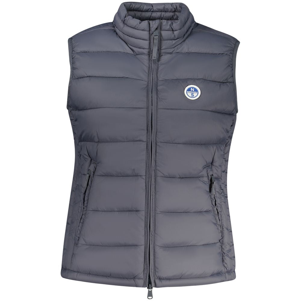 North Sails Grigio polyester women’s jacket with a fitted design and full-length zipper, suitable for casual and outdoor wear.